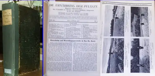 Die Ernährung der Pflanze. Illustrierte Halbmonatsschrift über Fortschritte im Ackerbau und landwirtschaftlichen Düngewesen des In  und Auslandes. Enthalten sind die Hefte 1 vom 1.1.1927.. 