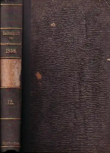 Zeitschrift für die gesamten Naturwissenschaften. - C. Giebel / W. Heintz / M. Siewert (Red.): Zeitschrift für die gesammten (gesamten) Naturwissenschaften. Jahrgang 1858, 2. Halbjahresband...