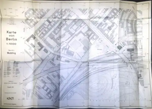 Karte von Berlin-Wedding. Der Senator für Bau- und Wohnungswesen V. (Hrsg.): Karte von Berlin. Bezirk 3 Wedding. Nr. 42421. Koordinatennullpunkt Müggelberg. Maßstab 1:1000. Ausgabe 1970. Angefertigt 1954. 