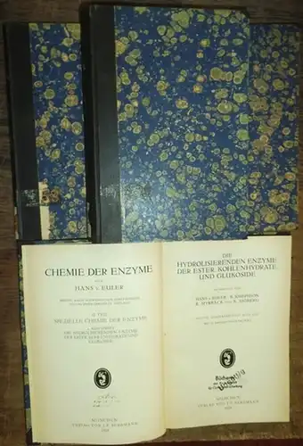 Euler, Hans v: Chemie der Enzyme. Komplett mit 2 Teilen in 4 Büchern. 1) I. Teil: Allgemeine Chemie der Enzyme. 2) II. Teil. Spezielle Chemie.. 