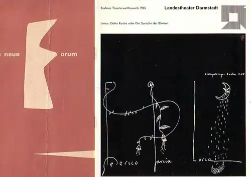 Dona Rosita oder die Sprache der Blumen. Programmheft des Landestheaters Darmstadt. Beigabe: Das neue forum. 4. Jahrgang. Heft 6. Konvolut von 2 Heften