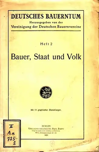Hensen, Peter und F. Burgdörfer: Hensen: Eingemeindung und Landwirtschaft. / Burgdörfer: Der Geburtenrückgang und die bevölkerungspolitische Bedeutung des Landvolks. (= Deutsches Bauerntum, Heft 2). 