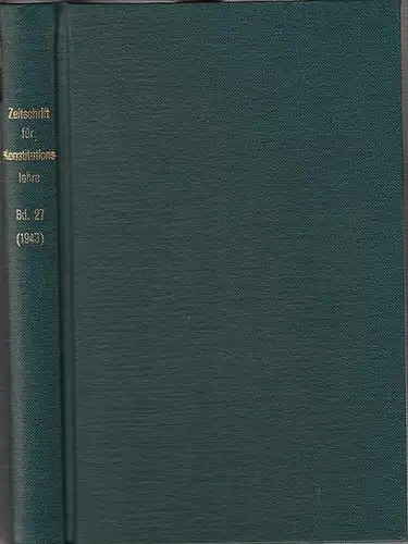 Zeitschrift für [angewandte Anatomie und] Konstitutionslehre.    Herausgegeben von J. Tandler, A. Frhr. Von Eiselsberg, A. Kolisko, F.Martius, F. Chvostek, H. Braus, E.Kallius.. 