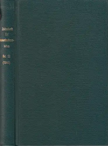 Zeitschrift für [angewandte Anatomie und] Konstitutionslehre.    Herausgegeben von J. Tandler, A. Frhr. Von Eiselsberg, A. Kolisko, F.Martius, F. Chvostek, H. Braus, E.Kallius.. 