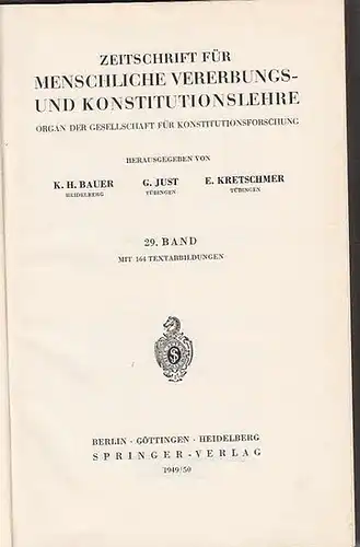 Zeitschrift für [angewandte Anatomie und] Konstitutionslehre.    Herausgegeben von J. Tandler, A. Frhr. Von Eiselsberg, A. Kolisko, F.Martius, F. Chvostek, H. Braus, E.Kallius.. 