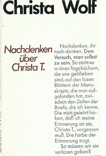 Wolf, Christa: Nachdenken über Christa T. 