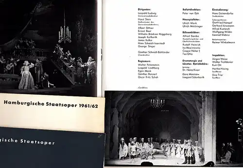 Heft 12, Spielzeit 1960/61 "Die Entführung aus dem Serail" / Heft 1, Spielzeit 1961/62 "Hoffmanns Erzählungen" / Heft 1, Spielzeit 1962/63 "Eugen Onegin". Programmhefte der Hamburgischen Staatsoper-Konvolut von 3 Heften