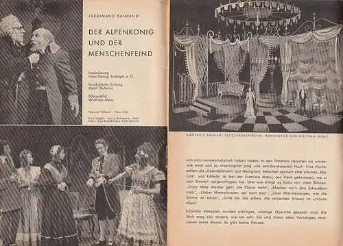 Kálmán, Emmerich ; Lessing. Osnabrücker Theater am Domhof-Intendanz: Erich Pabst (Hrsg.): Heft 17 "Emilia Galotti" und Heft 19 "Die Csardasfürstin". Blätter des Osnabrücker Theaters am Domhof, Spielzeit 1952/53. Konvolut von 2 Heften. 