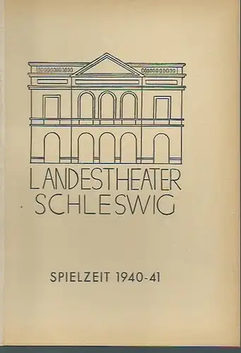 Schleswig. - Landestheater Schleswig: Konvolut von 2 Programmheften des Landestheater Schleswig. In Blätter des Landestheaters, Spielzeit 1940/41, Heft 12 mit der Besetzungsliste zu 'Die lange Jule' von Carl Hauptmann und Heft 13 mit der Besetzungslist...