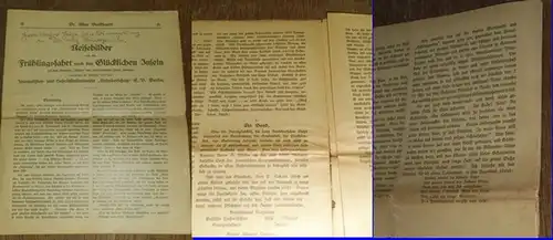 Dampfer Lützow des Norddeutschen Lloyd, Bremen.   Burkhardt, Max: Reisebilder von der Frühlingsfahrt nach den Glücklichen Inseln mit dem Dampfer 'Lützow' des Norddeutschen Lloyd.. 