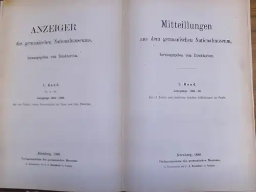 Germanisches Nationalmuseum: Anzeiger des germanischen Nationalmuseum, hrsg. Vom Direktorium I. Band. Jahrgänge 1884, 1885 und 1886. Nr. 1-36  (Nr. 30 fehlt). 