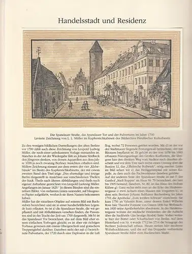 BerlinArchiv herausgegeben von Hans Werner Klünner und Helmut Börsch Supan: Sammlung von 5 versch. Lieferungen des Archivs:  Spandauer Straße 1700 lav. Zeichnung von L.L.Müller.. 