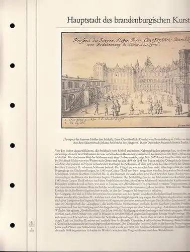 BerlinArchiv herausgegeben von Hans Werner Klünner und Helmut Börsch Supan: Sammlung von 5 versch. Lieferungen des Archivs:  Prospect des Inneren Hoffes im Schloß 1690.. 