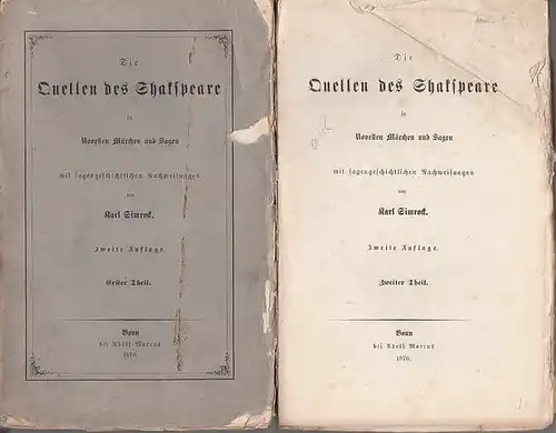 Simrock, Karl: Die Quellen des Shakespeare in Novellen, Märchen und Sagen. 1. und 2. Teil. 