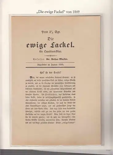 Berlin-Archiv: BerlinArchiv (Hrsg.v. Hans-Werner Klünner und Helmut Börsch-Supan): Lieferung BE 01056 - Die ewige Fackel. Flugschrift von Dr. Arthur Mueller aus dem Jahre 1849. Faksimile. 