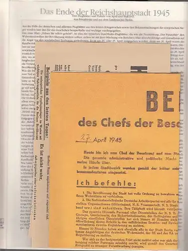 BerlinArchiv herausgegeben von Hans-Werner Klünner und Helmut Börsch-Supan: Das Ende der Reichshauptstadt 1945. ( = Lieferung  BE 01182 aus Berlin-Archiv hrsg.v. Hans-Werner Klünner und Helmut Börsch-Supan). 