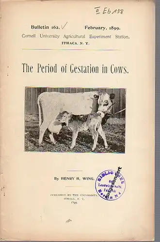 Wing, Henry H: The Period of Gestation in Cows. (= Bulletin 162, February, 1899. Cornell University Agricultural Experiment Station. Ithaca, N. Y.). 