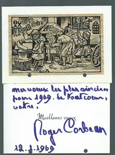 Corbeau, M. Roger.   Katharina Bildt.   Wegner, Carl , Berlin, Schriftwechsel persönlichen und geschäftlichen Inhalts aus 1962 und 1969. 2 maschinenschriftliche Briefe.. 