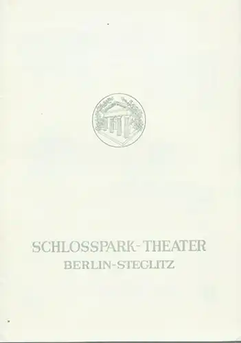 Schloßpark-Theater Berlin. - Intendant: Boleslav Barlog. - Osborne, John: Programmheft zu: Blick zurück im Zorn. 1957 / 1958. Heft 66. Theaterstück in drei Akten. Deutsche...