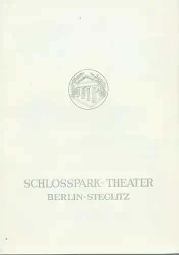 Schloßpark Theater Berlin.   Intendant: Boleslav Barlog.   Osborne, John: Programmheft zu: Blick zurück im Zorn. 1957 / 1958. Heft 66. Theaterstück in.. 