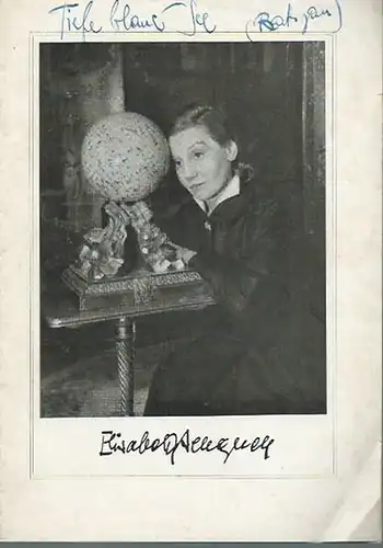 Rattigan, Terence.   Gastspielreise Elisabeth Bergner: Programmheft zu: Tiefe blaue See (Deep blue sea). Schauspiel in 3 Akten. Deutsch von Alfred H. Unger. Regie:..