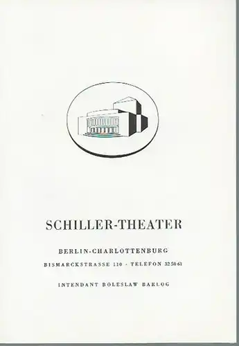 Schiller Theater, Berlin.   Intendant: Boleslav Barlog.   Shakespeare, William: Programmheft zu: Wie es euch gefällt. Lustspiel. Übersetzt von A. W. von Schlegel.. 