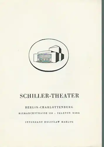 Schiller-Theater, Berlin. - Intendant: Boleslav Barlog. - Rostand, Edmond: Programmheft zu: Cyrano von Bergerac. Romantische Komödie. Deutsch von Ludwig Fulda. Inszenierung: Werner Düggelin. Bühnenbild und...