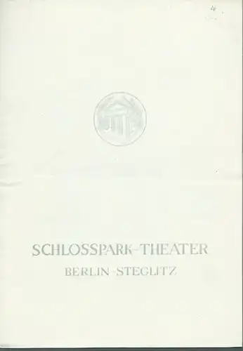 Programmheft zu: Nora oder ein Puppenheim. Schauspiel. Inszenierung: Boleslav Barlog. Bühnenbild und Kostüme: Caspar Neher. Darsteller: Wilhelm Borchert, Käthe Braun, Hans Caninenberg, Lu Säuberlich, Herbert.. 