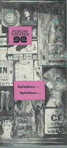 Programmheft zu: Äpfelchen Äpfelchen Komödie. Deutsch von Peter Stein. Regie: Horst Balzer. Ausstattung: Werner Juhrke. Bühnenmusik: Peter Thomas. Darsteller: Peter Maertens, Ina Halley, Hans Deppe, Anita Kupsch