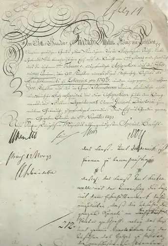 Friedrich Wilhelm III. von Preussen. - Eisenhüttenwerk Zehdenick, Kreis Gransee bei Oranienburg. - Groß Schönebeck. - Berlinchen, Assignation (Zahlungsanweisung), betreffend 900 Klafter Kohlenholz, die in...