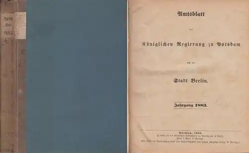 Amts-Blatt der Königlichen Regierung zu Potsdam und der Stadt Berlin: AmtsBlatt der Königlichen Regierung zu Potsdam und der Stadt Berlin. (Früher: Amtsblatt der Königlichen Kurmaerkischen...