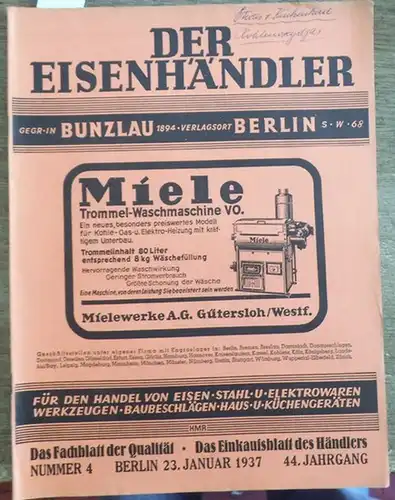 Eisenhändler, Der  / Harry Fest-Thomas (Schriftleitung): Der Eisenhändler (gegr. in  Bunzlau 1894). 23. Januar  1937. Nummer  4,  44. Jahrgang. Das...