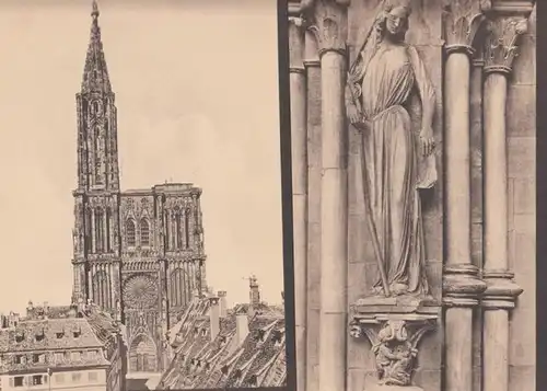 Straßburger Münster: Straßburg i. E. - 11 Schwarz-Weiß-Fotos des Münsters. (Straßburger Münster). 