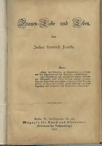 Franke, Julius Heinrich: Frauen-Liebe und Leben. 