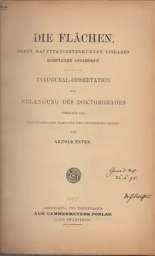 Peter, Arnold: Die Flächen, deren Haupttangentenkurven linearen Komplexen angehören. 