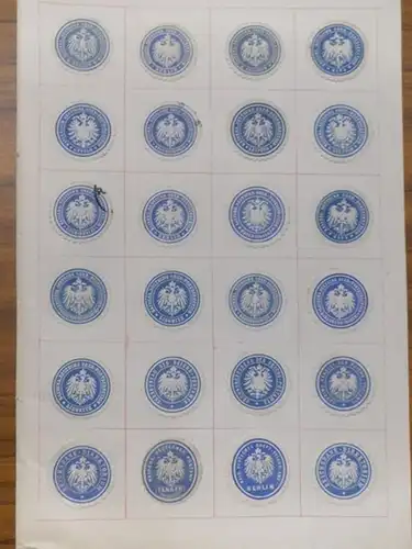 Siegel / Verschlussmarken.   Postwesen / Reichsbank: Konvolut mit 24 Siegelmarken verschiedener Oberpostdirektionen, Reichspostämter und Reichsbankdirektionen. Enthalten sind Kaiserl. Deutsche Ober Postdirection Cöslin, Berlin.. 
