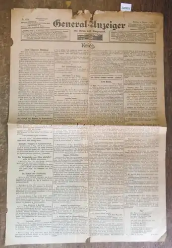 GeneralAnzeiger für Bonn und Umgegend.   Anton Schmitter (Verantwortlich): General Anzeiger für Bonn und Umgegend.  Jahrgang 25, Nr. 8716 vom 3. August 1914.. 