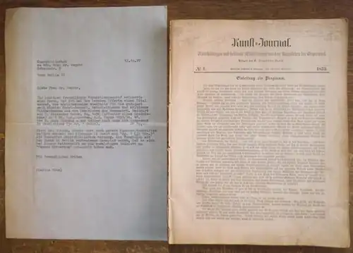 Kunstjournal. - O. Alexander Banck (Red.): Kunst-Journal. Unterhaltungen und kritische Mittheilungen aus dem Kunstleben der Gegenwart. Redigirt von O. Alexander Banck. Jahrgang 1, Nr. 1 - 36 / 1853 und 1854 (alles Erschienene). 