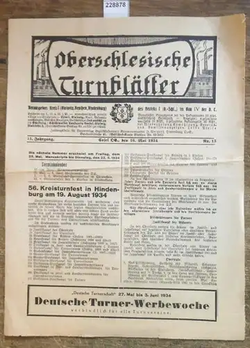 Oberschlesische Turnblätter: Oberschlesische Turnblätter. Jahrgang 11, Nr. 13 / 16. Mai 1934. 