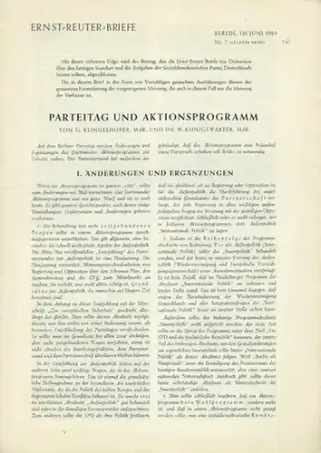Ernst Reuter. - Briefe. - Gustav Klingelhöfer / W. Königswarter / Siegfried Aufhäuser / Paul Hertz / Paul Löbe / Eugen Umrath (Red.): Ernst...