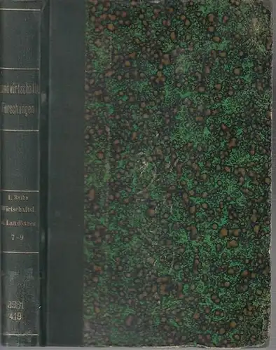 Landwirtschaftliche Forschungen. - Landwirtschaftliche Jahrbücher. Herausgegeben von  Dr. Gustav Oldenburg.  -  Poeplau, Anton / Gustav Oldenburg / Ed. Hahn / H. Sannes...