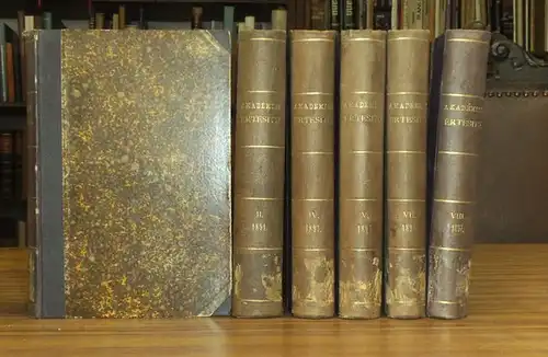 Kalman, Szily: Akademiai Ertesito a magyar tud. Akademia Megbizasabol. Elso / Masodik / Negyedik / Ötödik / Hetedik / Nyolczadik Kötet 1890, 1891, 1893, 1894.. 