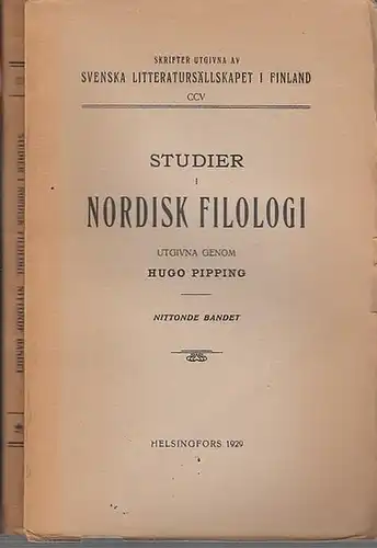 Pipping, Hugo (Utgivare och författare). - Bruno Sjöros. - J. Thurman: Studier i Nordisk Filologi. Utgivna genom Hugo Pipping. Nittonde (19.) bandet. (= Skrifter utgivna...