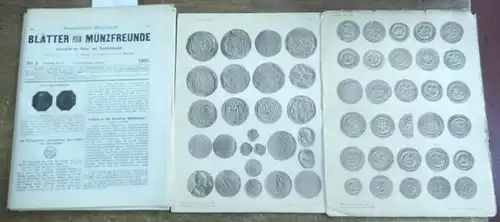 Blätter für Münzfreunde.   E. G. Gersdorf (Begründer).   H. Buchenau (Hrsg. Ab 1899).   Julius Erbstein (Hrsg. Bis 1897).. 