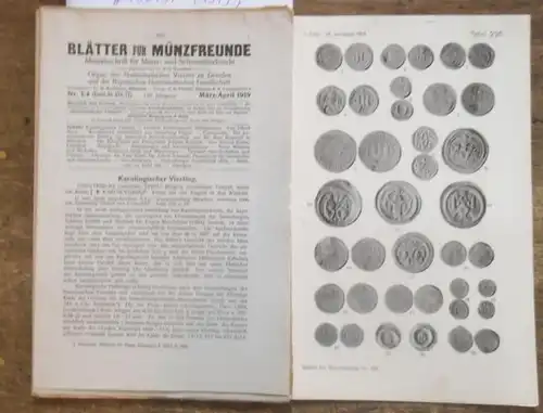 Blätter für Münzfreunde. - Dr. E. G. Gersdorf (Begr.). - Dr. H. Buchenau (Hrsg.) // Karl Roll / Gustav Schöttle / Kaspar Bernhard von Rechberg...