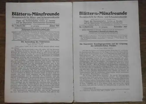 Blätter für Münzfreunde. - Dr. E. G. Gersdorf (Begr.). - Dr. H. Buchenau (Hrsg.) // R. Münsterberg / E. Stange / B. Rein / Christian...
