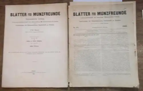 Blätter für Münzfreunde. - E. G. Gersdorf (Begründer). - Julius Erbstein (Hrsg.) // Dr. Burkhardt / Paul Joseph / Fernand Dubois: Blätter für Münzfreunde. Achtundzwanzigster...