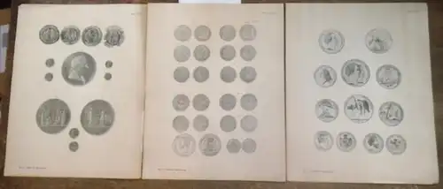 Blätter für Münzfreunde.   E. G. Gersdorf (Begründer).   H. Grote (Herausgeber bis 1881): Blätter für Münzfreunde. Konvolut mit 3 Tafeln. 1) No.. 