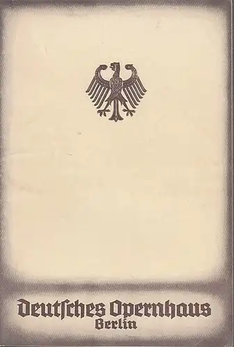 Der Vorhang. Blätter des Deutschen Opernhauses Berlin. Heft 3, Spielzeit 1935 / 1936. Mit der Besetzungsliste zu: La Traviata. Enthalten sind auch folgende Textbeiträge: Wolfram.. 