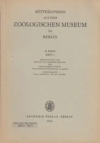 Institut für spezielle Zoologie (Hrsg.) / R. Piechocki: Mitteilungen aus dem Zoologischen Museum in Berlin. 44. Band Heft 2, 1968: Beiträge zur Avifauna der Mongolei, Teil I, Non-Passeriformes. 